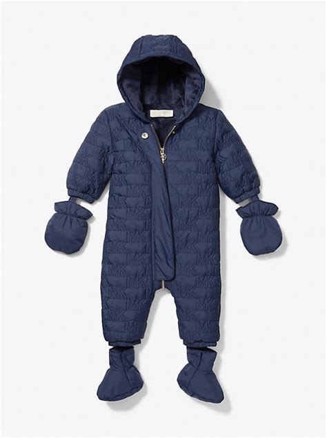 michael kors baby snow suit|Quilted Signature Logo Baby Snowsuit .